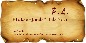 Platzerjanó Lúcia névjegykártya